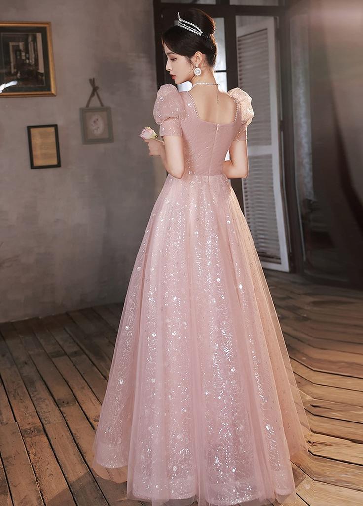 Sukienka Party Sweetheart Puff After Commemorative Zipper [Hosaku Co., Ltd.], Dekolt, Rękawy, Długa, Linia A, Recital, Impreza, Formalna, Zdjęcie, (L)