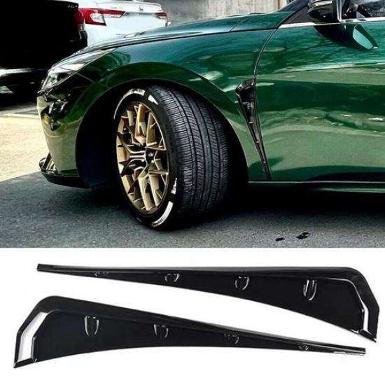 Trim Cover Wing Side Air Vents Fender TPU Car Soft Black Accessories Sport