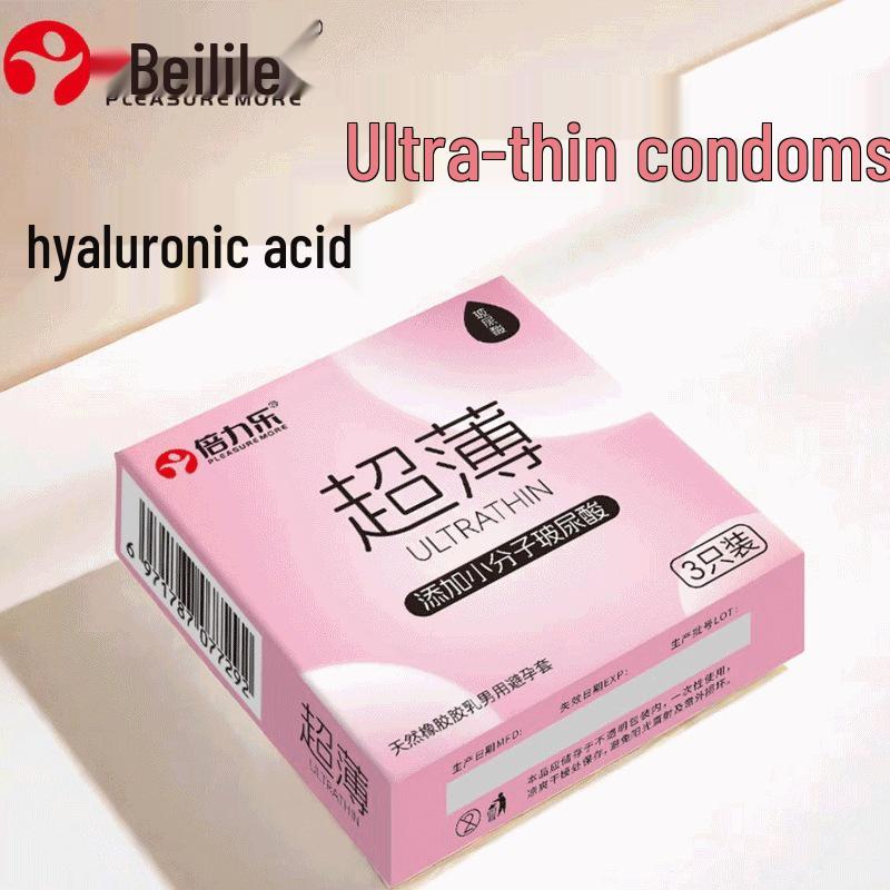 Beilile Ultra-Thin Luminous Vibrating Condoms with Textured G-Spot Design