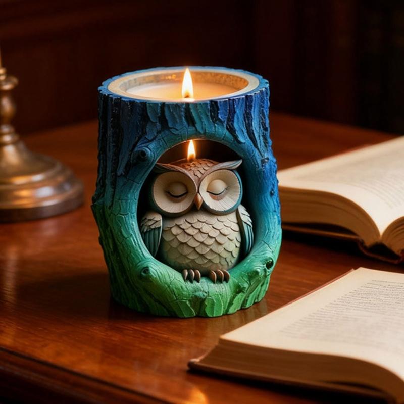 Stump Owl Flower Container Molds Candle Holder Mold Suitable for Resin Casting Handcrafted Jewelry Making and Home Deck