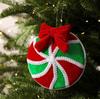Soft Fabric Bowknot Candy Christmas Ornament with Hanging Loop for Tree Wreaths, Seasonal Displays, and Party Backdrops