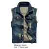 Vest Sleeveless Ripped Single-breasted Turn-down Collar Men Waistcoat for Daily Wear
