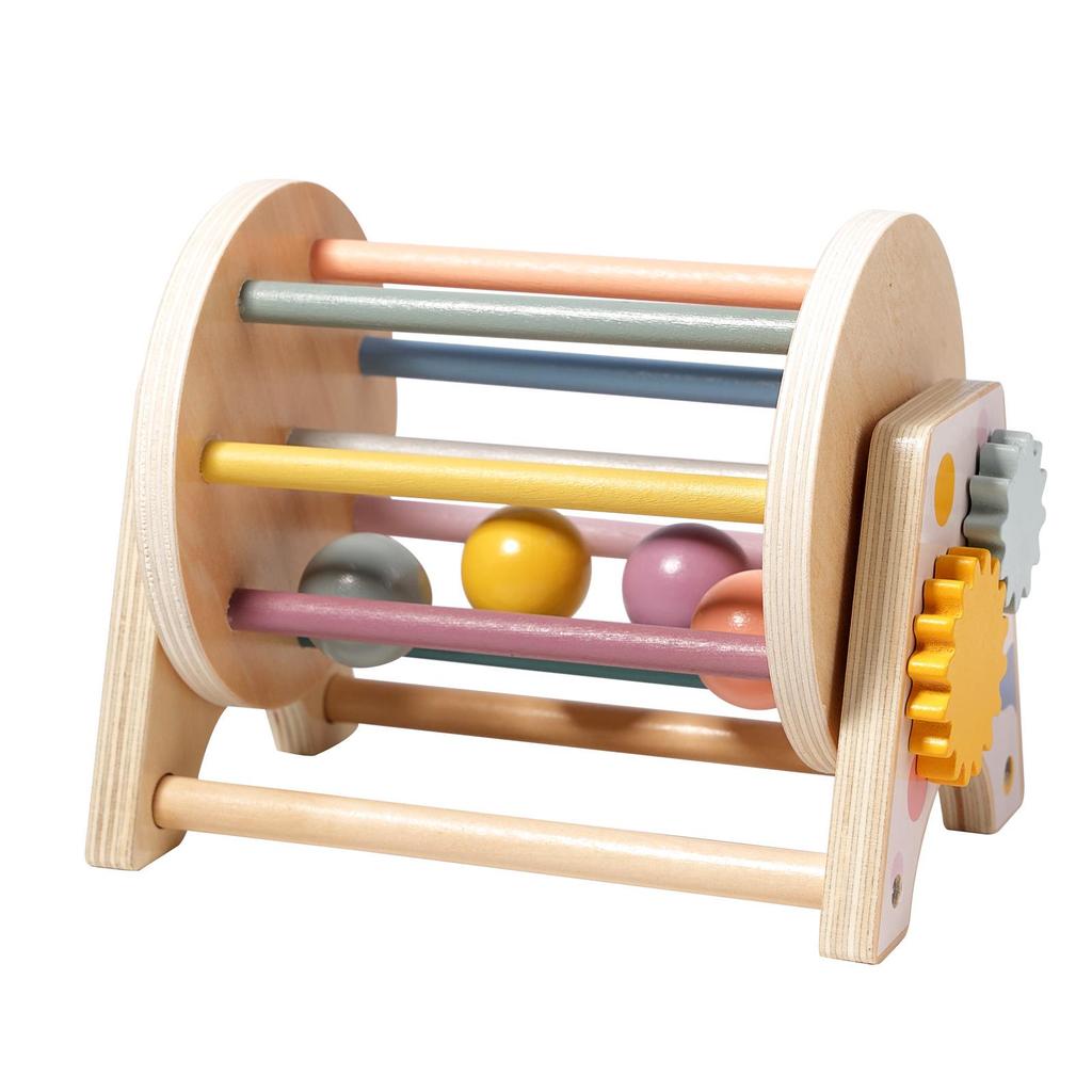 Montessori Wooden Rolling Drum: Color & Shape Sorting for Ages 1-3, Early Education & Life Skills