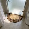 Floor Mat Semi-Circular Design 3D Illusion Rug Non-Slip Decorative Door Mat Entryway Living Room Bedroom Fade-Resistant Area Rug