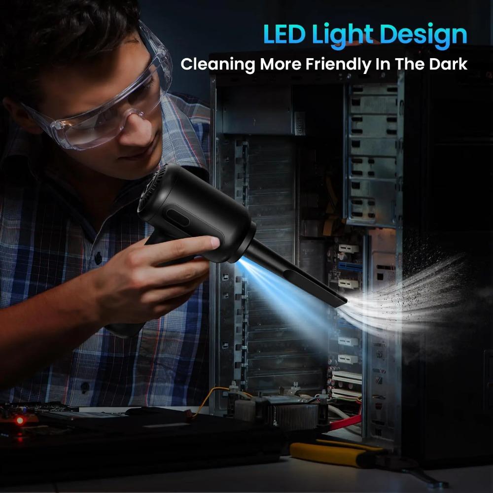 3 In 1 Compressed Air Duster for Keyboard Electric Air Blower Computer Cleaning Cordless Air Dust Cleaner for PC Crumbs Sofa Car