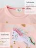 European Autumn Unicorn Embroidery Long Sleeve Princess Dress for Girls