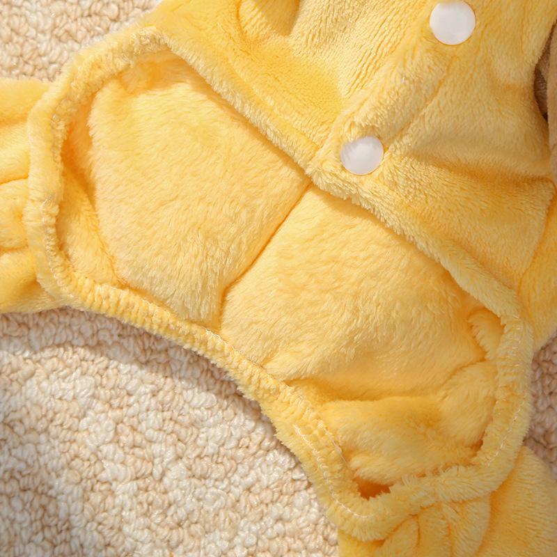 Velvet Flannel Four-Legged Clothing Pet Dog Cat Autumn Winter Warm Clothing Supplies Cartoon Bee Teddy Bear