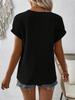2025 Spring/Summer Women's Solid Color Zipper Short Sleeve Pullover T-Shirt Loose Top