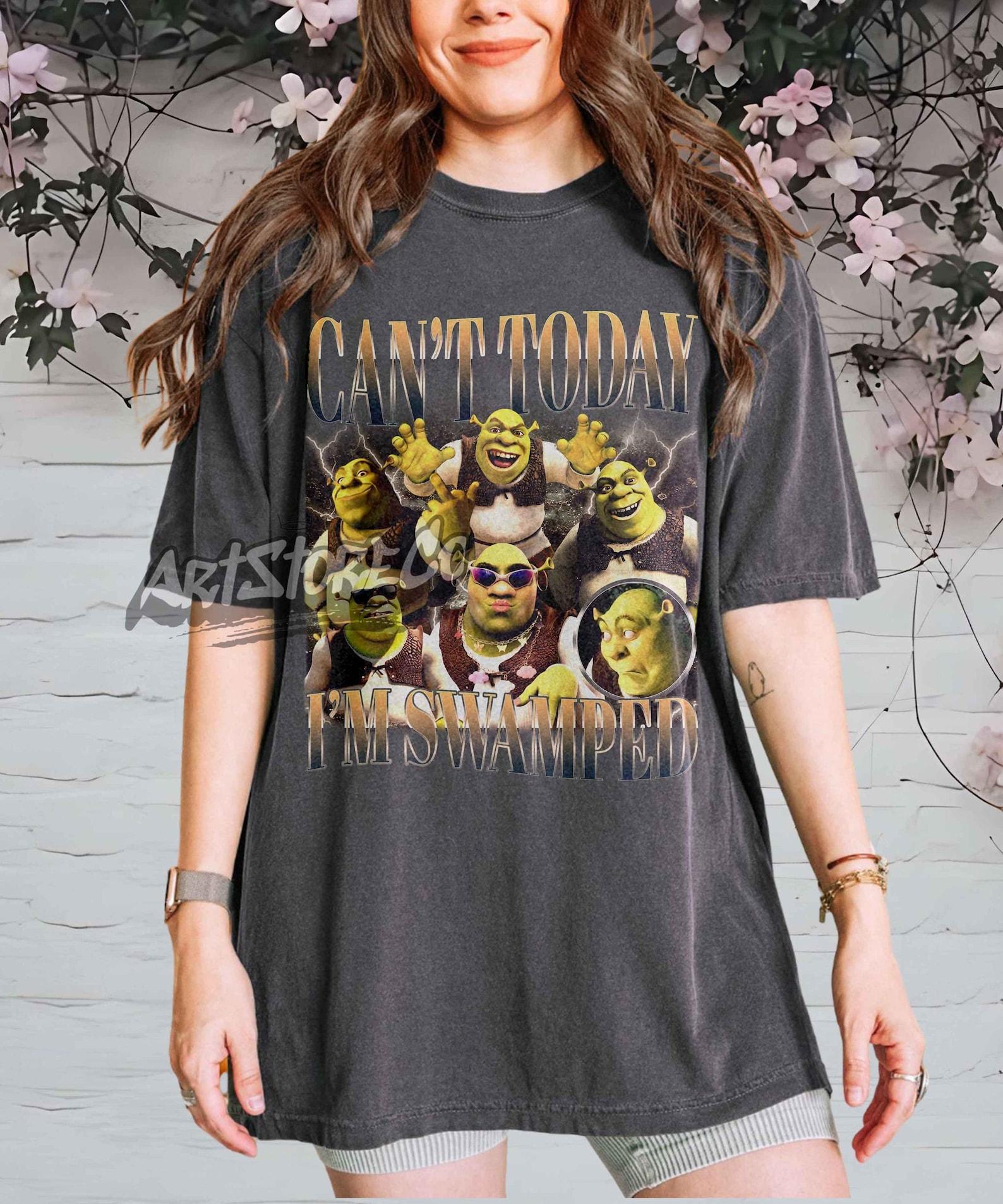 Shrek Can t Today I m Swamped Graphic Tee, Retro Movie Apparel S