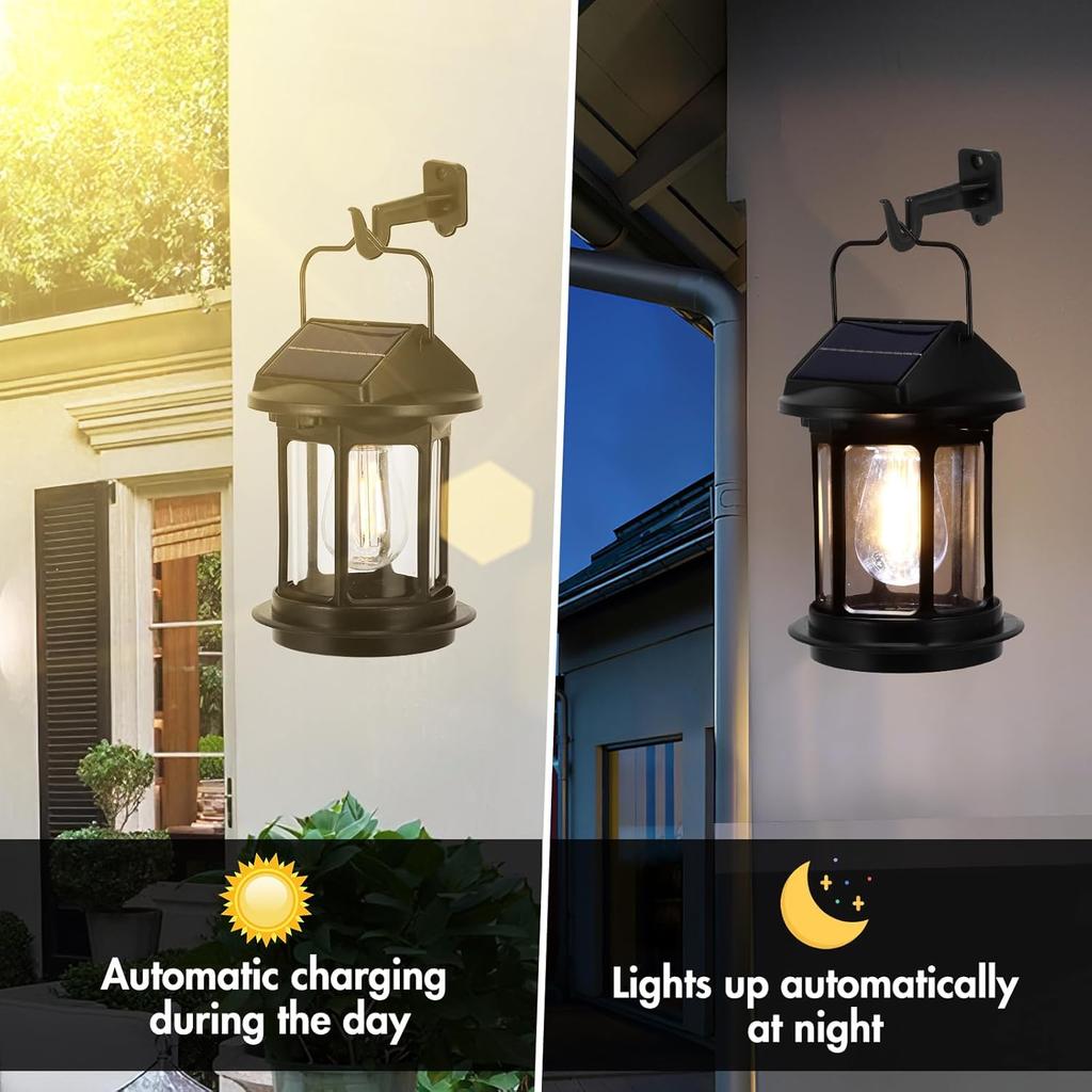 Solar Security Lights Outdoor Motion Sensor, Waterproof Wall Mount and Hanging Solar Lights Outddor with 4 Modes, Garden Front Door Security Lights