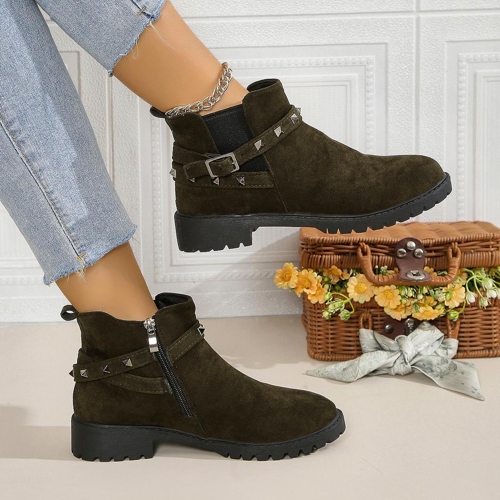 Fashion 2024 New Fashion Ankle Snow Boots Rhinestone Slip On Platform Boots Warm Willow Nails Shoes Round Head Comfortable Flats Boot