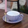 Ceramic Pumpkin Coffee Cup Gold Trim Afternoon Tea Set Coffee Cup Spoon Plate Set  For Home Office