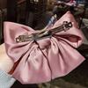 1PC Red Big Bow Headwear Hair Accessories Girl Temperament Back Hair Clip Spring Clips Korean Satin Hairpin Rubber Bands