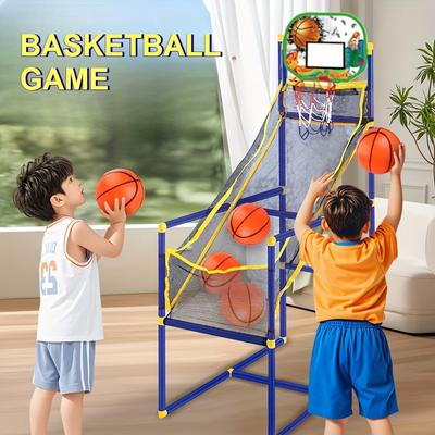 Zábavná arkádová basketbalová sada - Duální hraní uvnitř/venku, Snadné sestavení s pumpou a míči, Ideální dárek k svátku a narozeninám