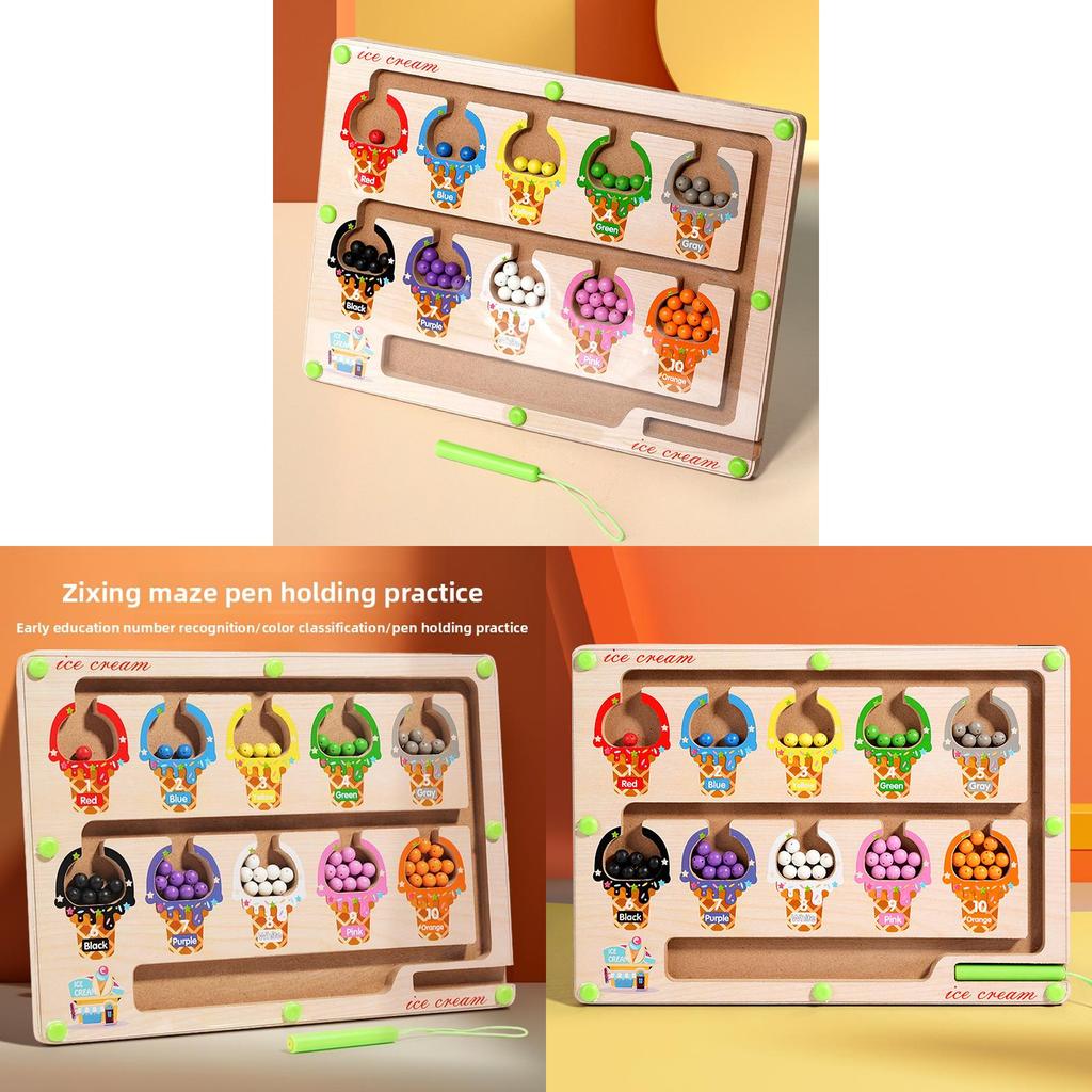 Wooden Magnetic Number Maze Puzzle For Toddlers Early Education And Logic Development
