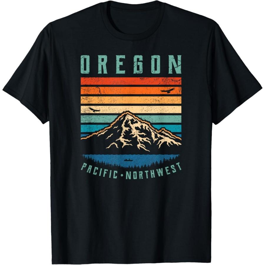 

Oregon Retro T Shirt _ Vintage Portland Home State Mountains T-Shirt XXXXXL чорний