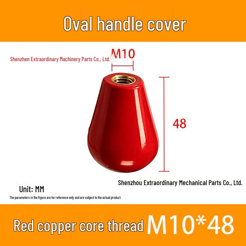 Bakelite Oval Handle Sleeve: Black/Red, M6/M8/M10, Phenolic Tapered Handle.