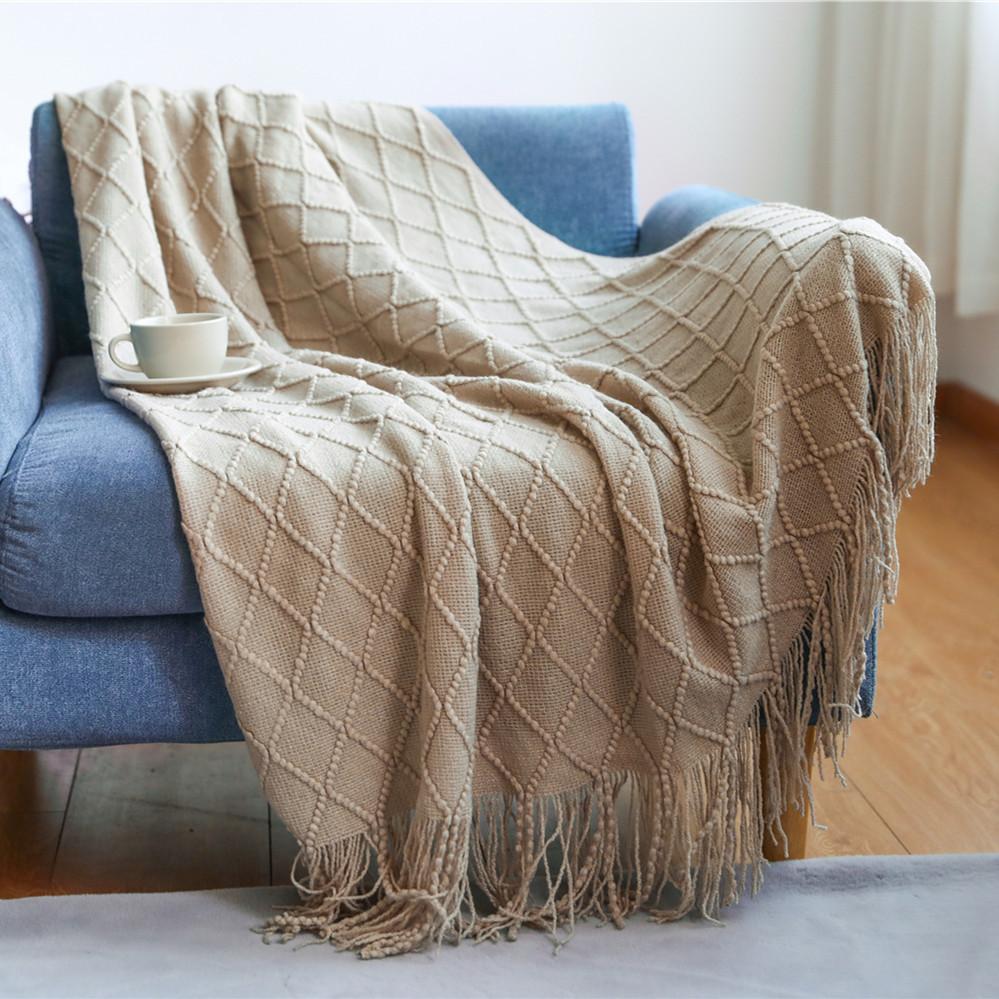 Throw Blanket for Couch Soft Living Room Home Decor Knitted Twin Size Blanket, Outdoor Lightweight Breathable Summer Warm Woven