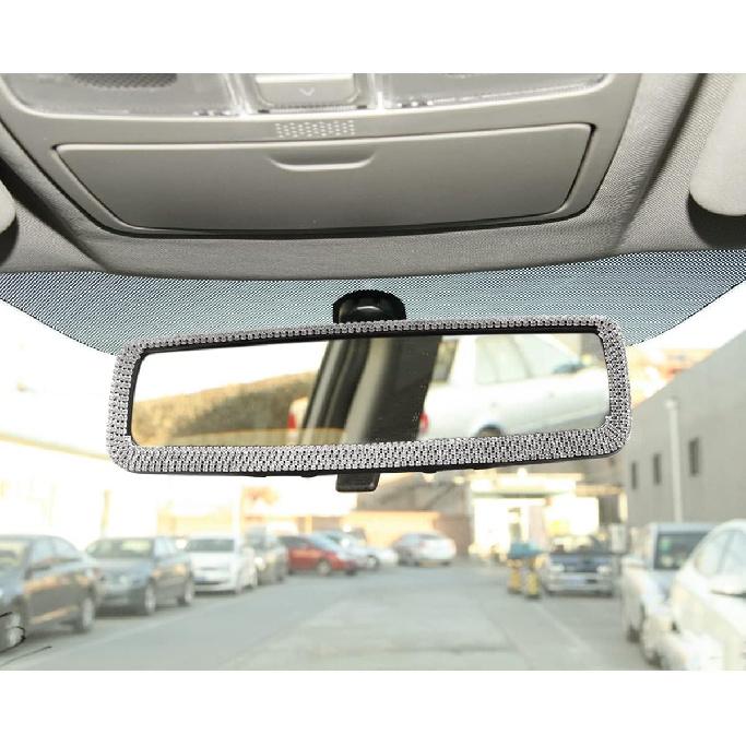 Bling Car Rear View Mirror, Rhinestones Crystal Clip-On Rearview Mirror With HD Glass, Compatible With Most Cars, SUVs, Vehicles, Auto Interior
