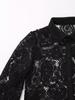 European & American Retro Crochet Knit Hollow Long Sleeve Women's Shirt