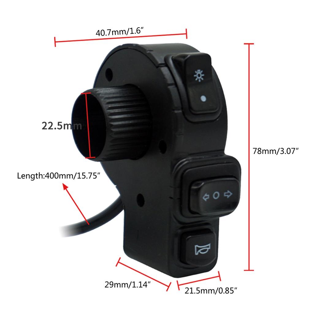 7/8'' Handlebar On/Off Switch for Motorcycles Dirt Bike ATV LED Headlight Light Turn Signal Horn Controller Button