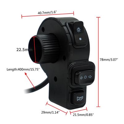 7/8'' Motosikletler, Motosikletler, ATVler için Gidona Takılan Açma/Kapama Anahtarı LED Far Işık Sinyal Korna Kontrol Düğmesi