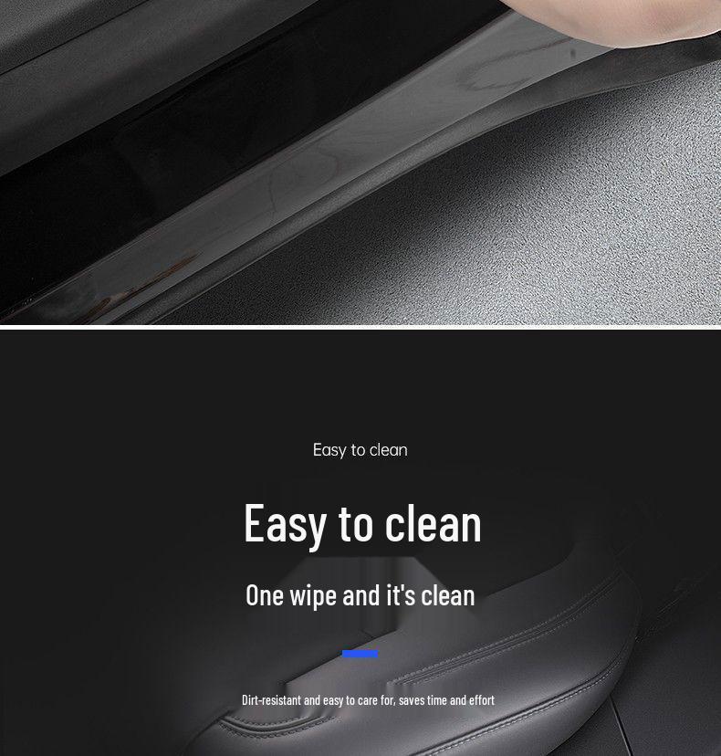 Tesla Model Y Carbon Fiber Rear Seat Corner Anti-Kick Protector Sill Strip