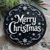 1pc Merry Christmas Metal Sign, Black & White Holiday Wall Decor with Elegant Script, Textured Metallic Surface, Indoor Outdoor Door Living Room