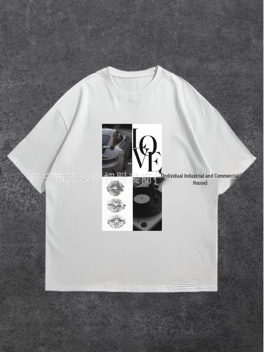 100% Cotton Short Sleeve Street Style Trendy Printed T-shirt S белый