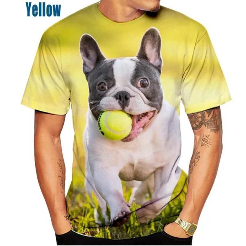 Men's 3D Printed T-Shirt Colorful Animal Pattern Printing Short Sleeve O-Neck Pullover Casual Top