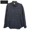 Schwarz x Blau Seide 100% Punktmuster Hemd Oberteile 38 Schwarz / blauGebraucht
