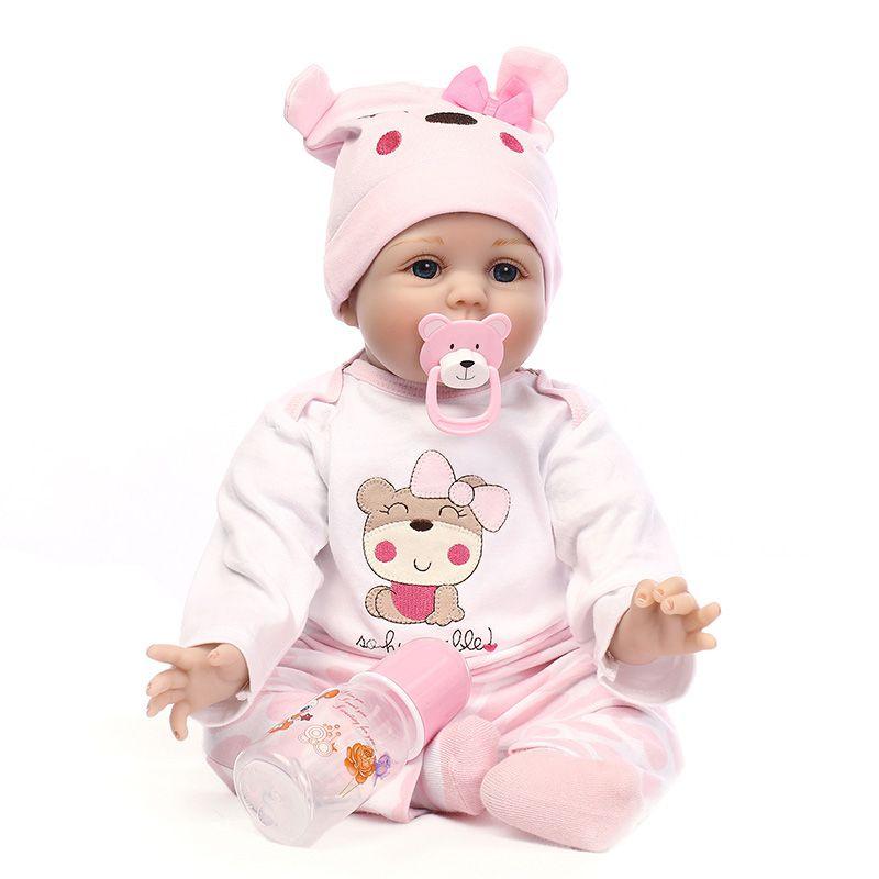 Realistic 16" Soft Silicone Reborn Doll With Handmade Details And Lifelike Blue Eyes