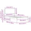 Bed Frame with Padded Headboard Light Grey 80 x 200 cm