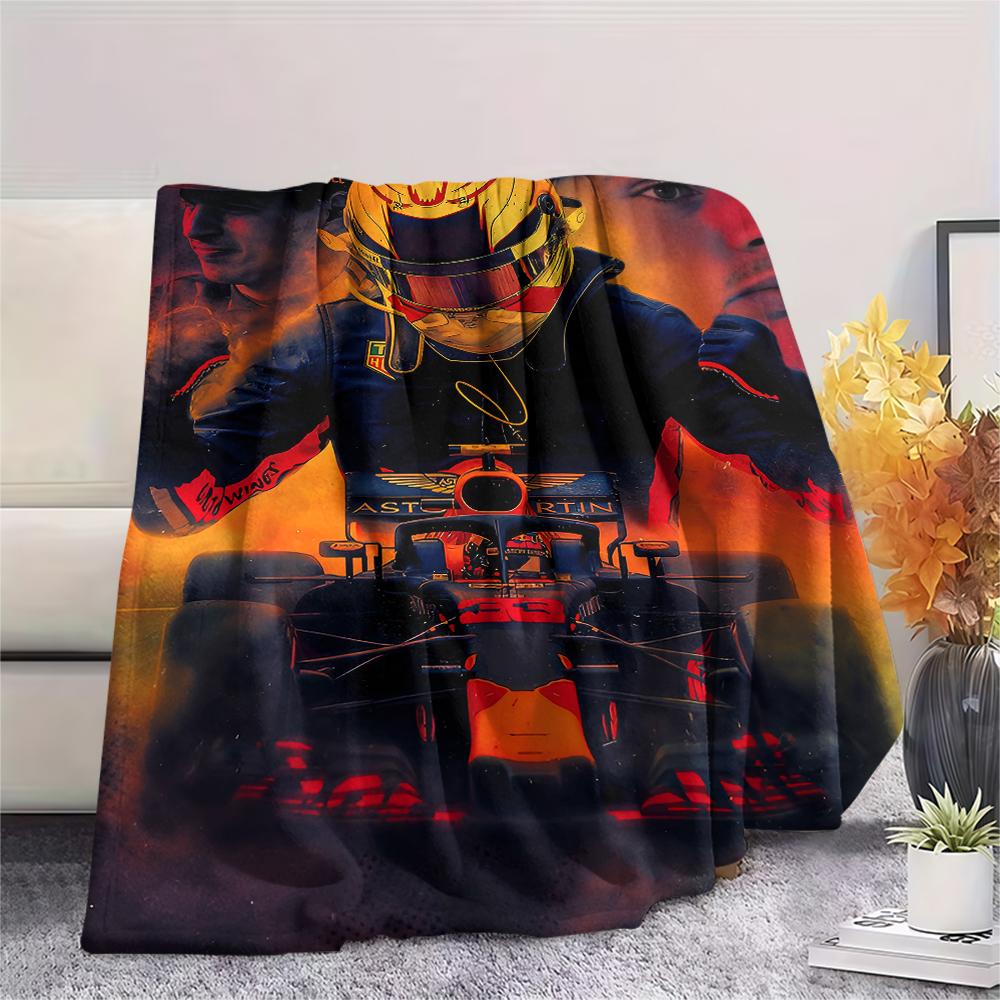 1 pièce Couverture en Flanelle Imprimée Max Verstappen, Haute qualité Toutes Saisons, Décoration d'Intérieur, Chaleur et Confort, Parfaite pour les Cadeaux de Noël