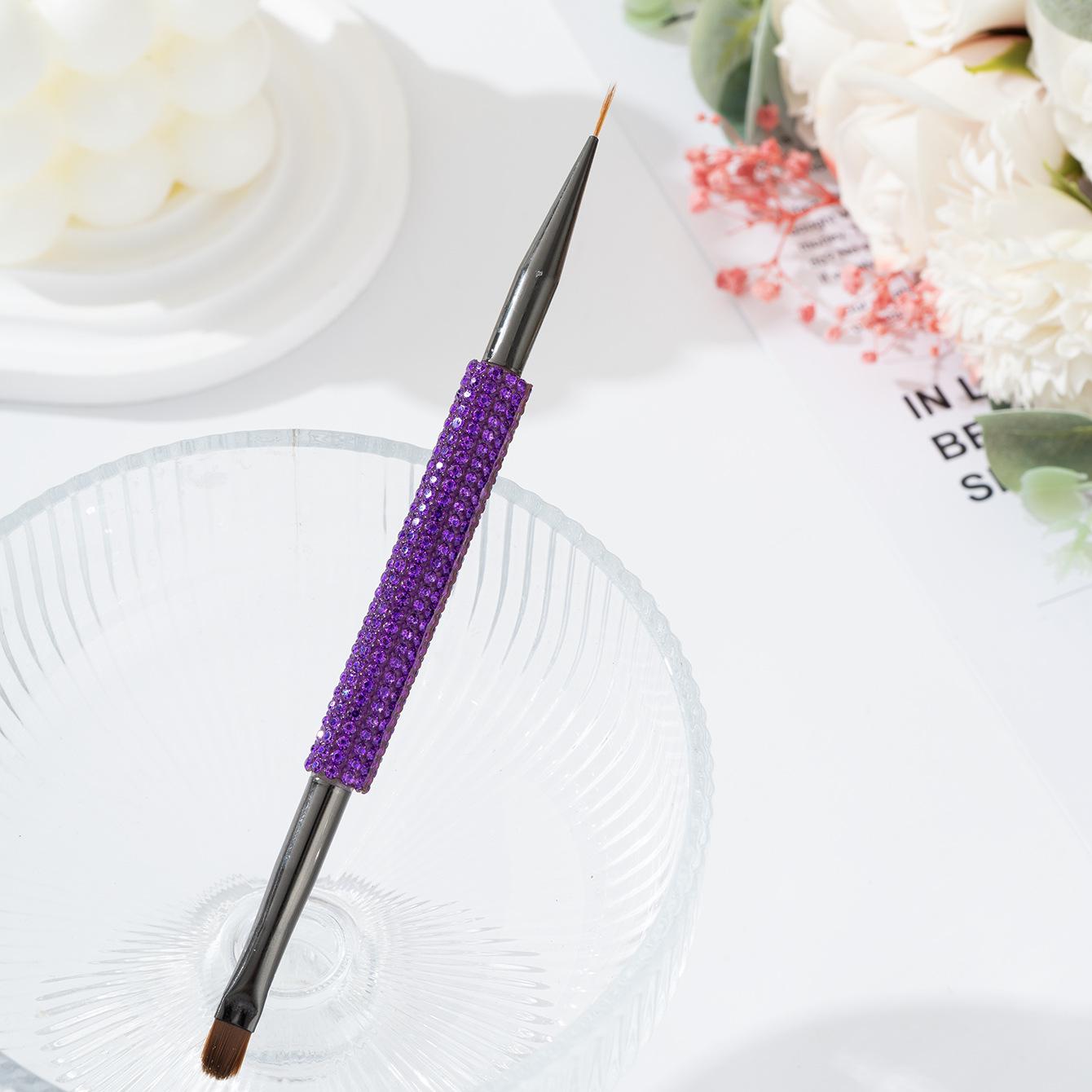 headed construction pen, diagonal flat head, eyelash brush, eyebrow trimmer, pink eyebrow, portable painted pull line pen, point drill темно-фиолетового