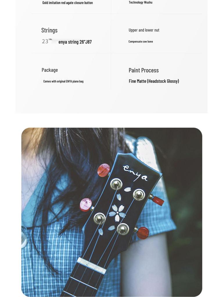 ENYA Mahogany MS All Solid 23" Female Beginner Ukulele