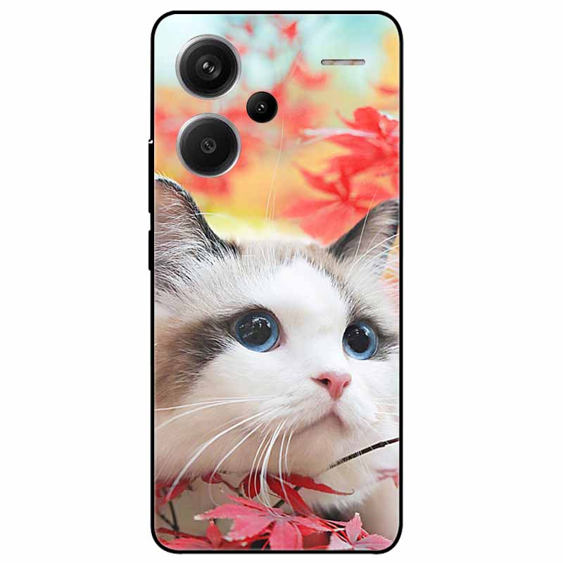 For Redmi Note 13 Pro Plus 5G Pro+ Case Soft Black Painted Cats TPU Funda For Xiaomi Redmi Note 13 Pro 5G Note13 Silicone Cover