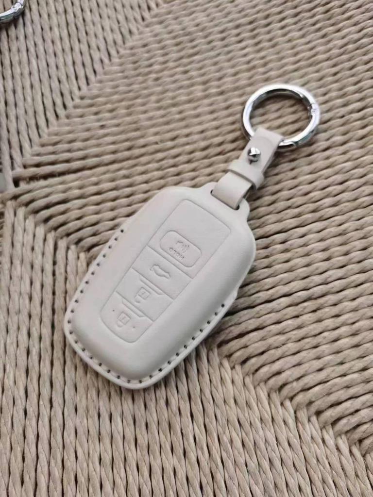 Genuine Leather Retro Key Case for 2021 Toyota Avalon Hybrid