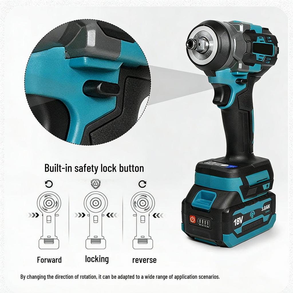 500N High-Power Brushless Lithium Battery Wrench for Auto Repair