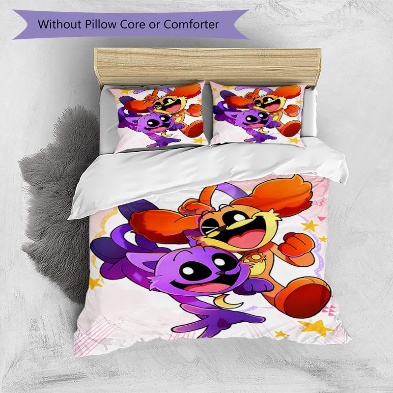 3pcs Smiling Critters1 Pattern Bedding Set Duvet Cover Set Includes Duvet Cover &pillowcases, Perfect All Season Bedroom Decoration & Gift
