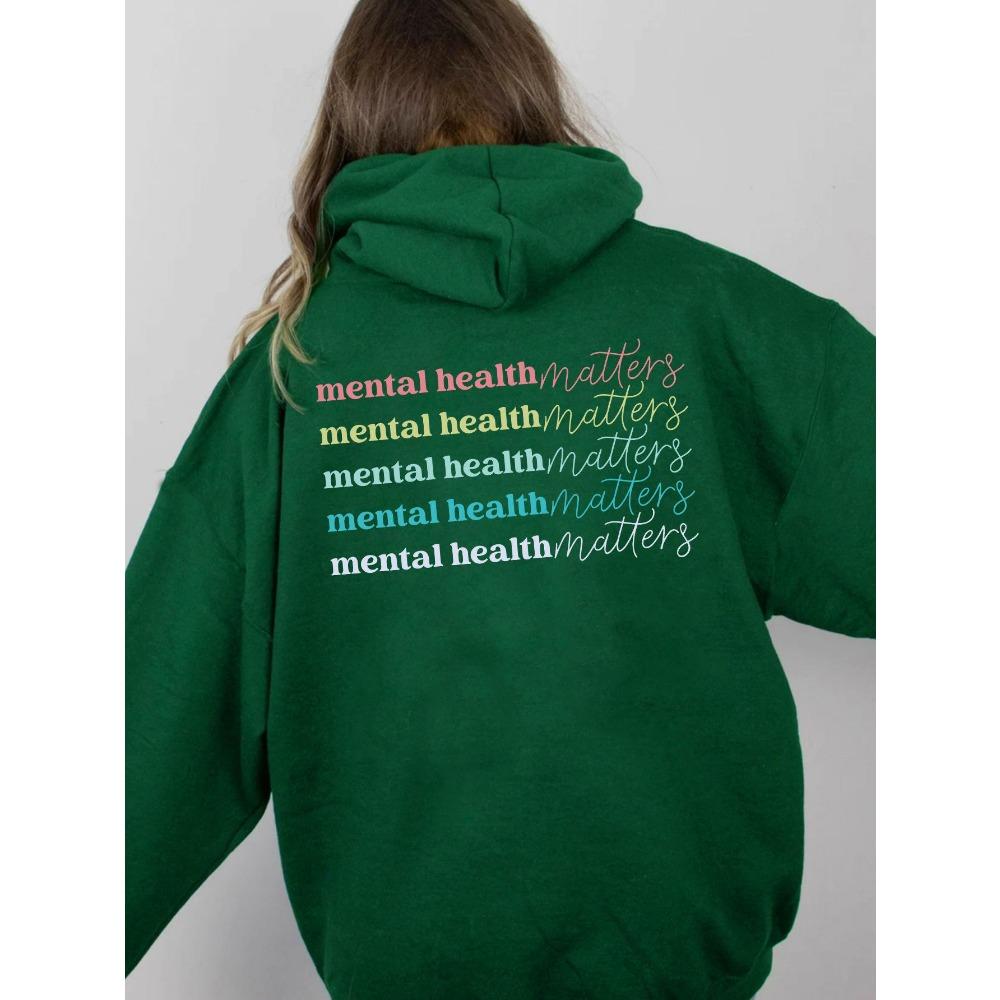 

Нижний рукав свитера с простым буквенным принтом, карманом-кенгуру, затягивающимся шнурком, с капюшоном 5XL зелёный