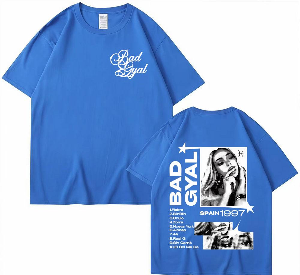 Singer Bad Gyal Album Tour 2025 Graphic T Shirts Unisex Women Vintage Hip Hop Classic Pop Music Tshirt High Quality Loose T Shirt
