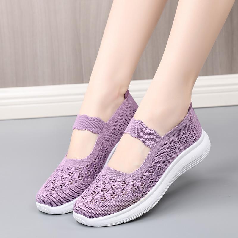 Women's Sneakers Breathable Slip On Walking Shoes Mesh Low Top Womens Vulcanized Shoes Soft Sole Lightweight Women Shoes