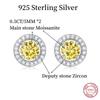 Sace Gems Certifikované 0,5ct žluté moissanitové náušnice puzety pro ženy platinové pokovení stříbro ryzosti diamantové náušnice svatební jemné šperky