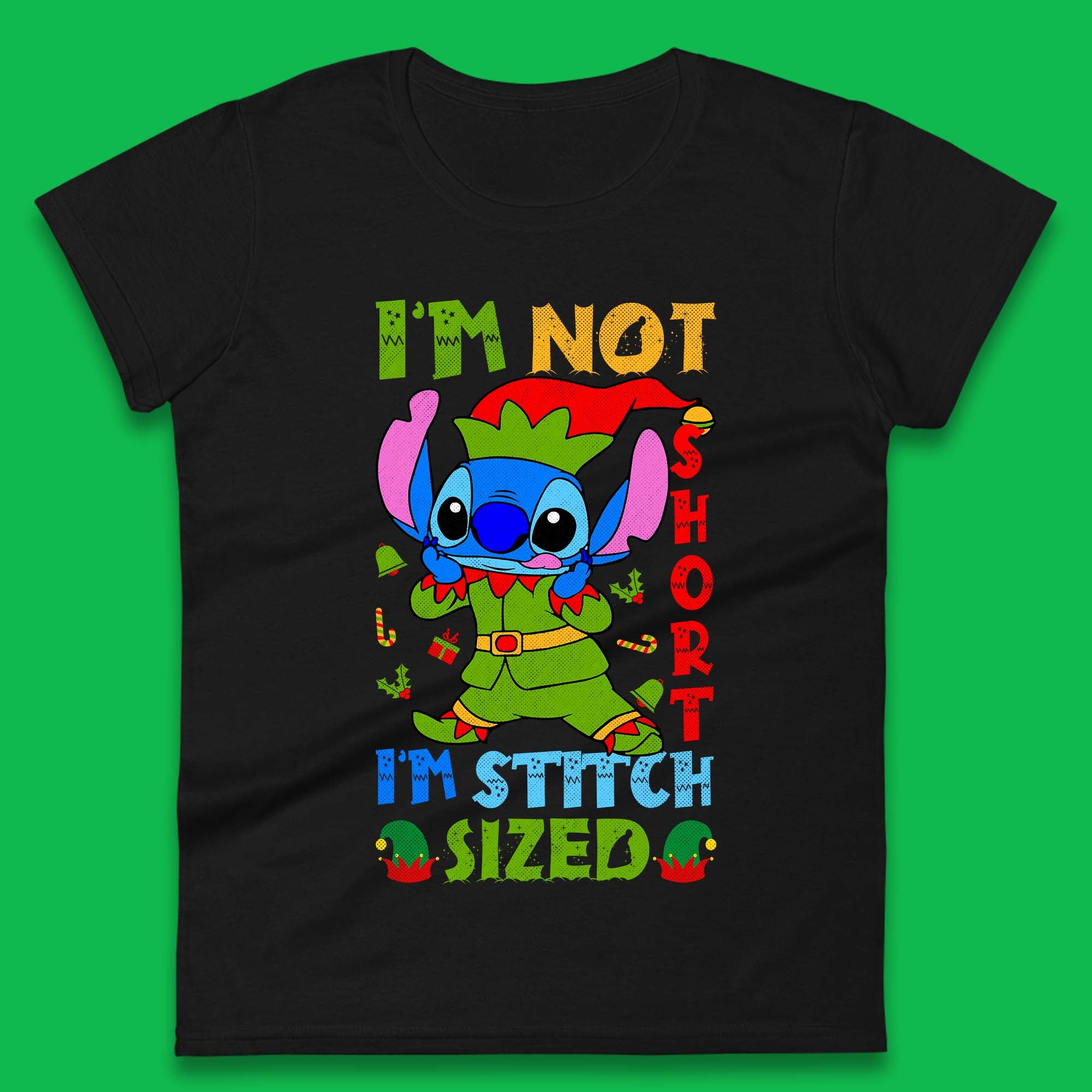 Elf Stitch Christmas Womens T-Shirt Mens Tops Tees Unisex S