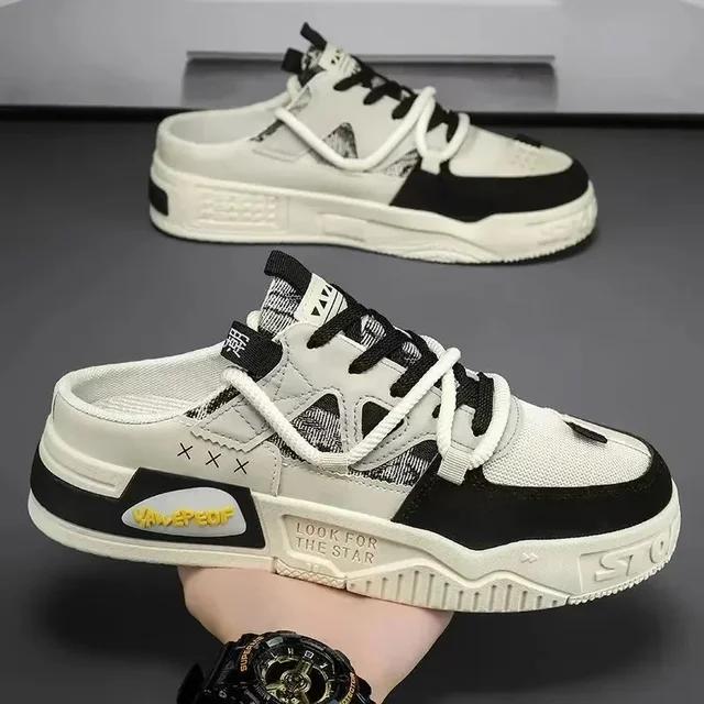 Men's Half Slippers New Breathable and Versatile Casual Board Shoes Fashionable Thick Soled Comfortable Sports Shoes