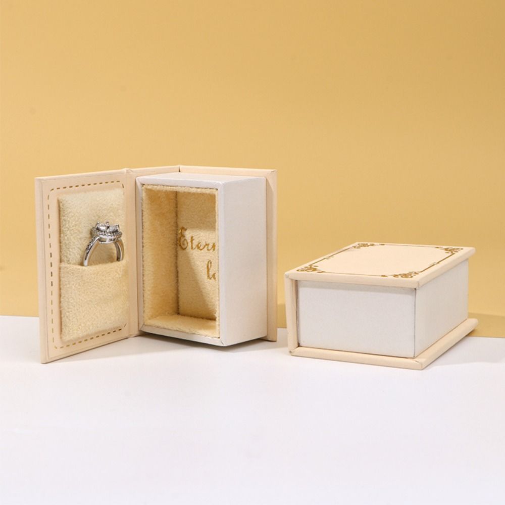 Flip Lid Ring Box Retro Jewelry Gift Storage Box New Ring Holder