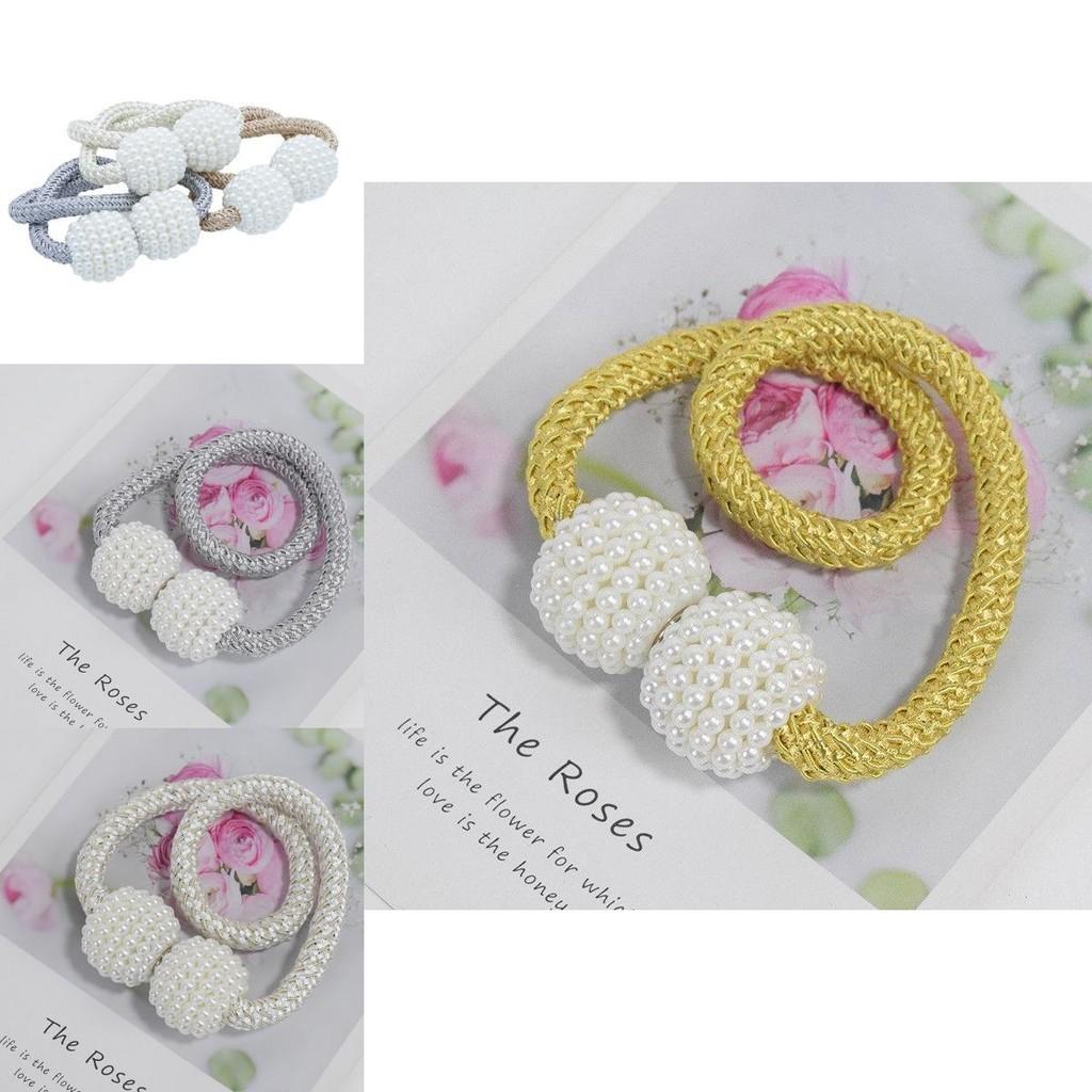 Chic Magnetic Curtain Tiebacks Featuring Braided Ball Buckle For Home Dcor