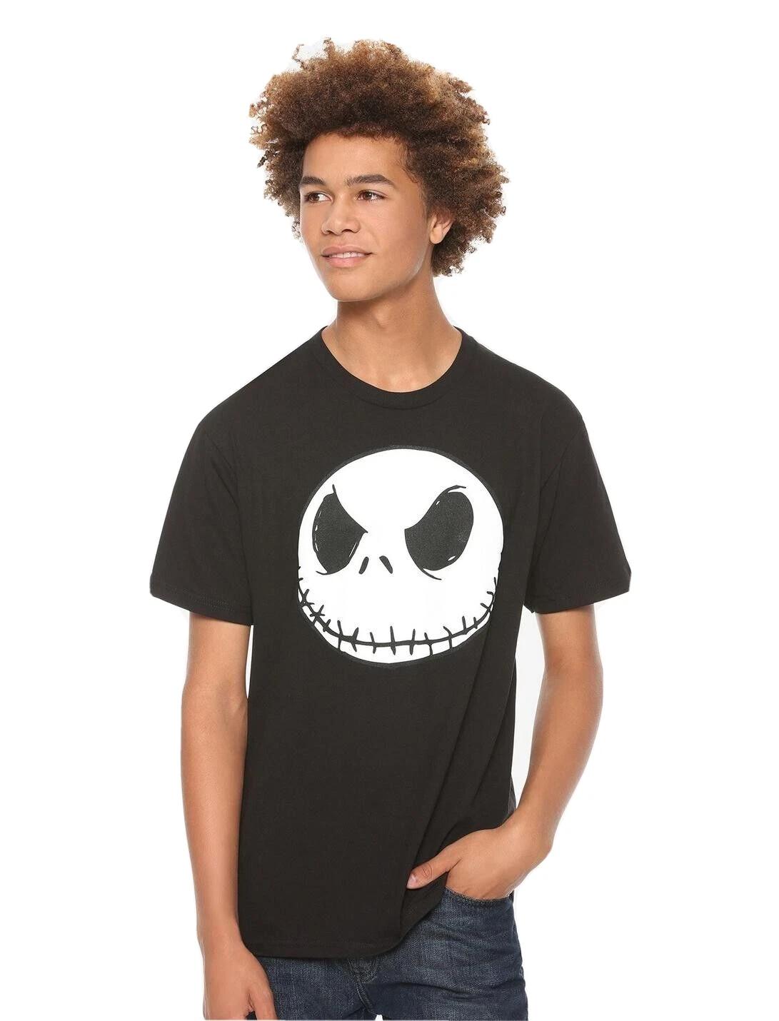 The Nightmare Before Christmas Mens Jack Skellington Head Shirt New XL, 2XL L