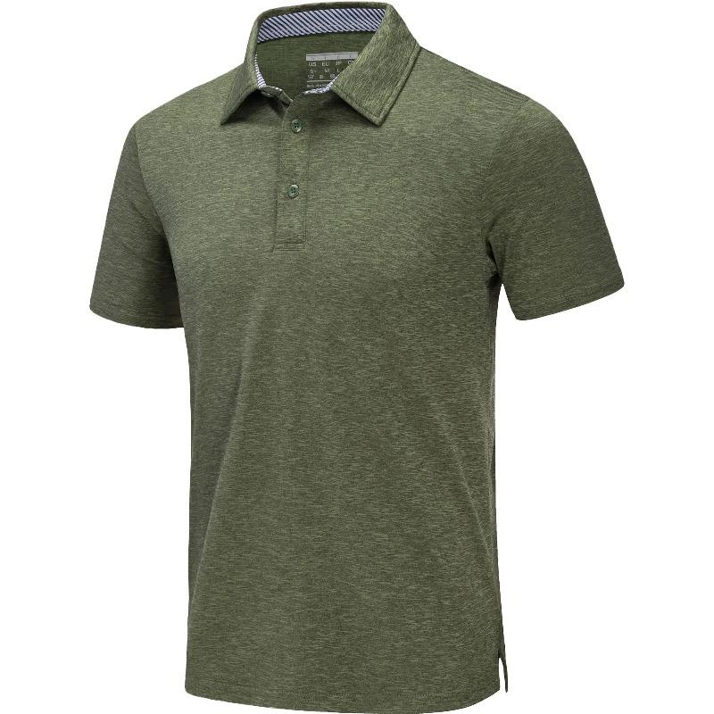 Summer Polo T-shirts Mens Casual Short Sleeve Shirts 3 Buttons Down Quick Dry Breathable Golf Fishing Pullover Workwear